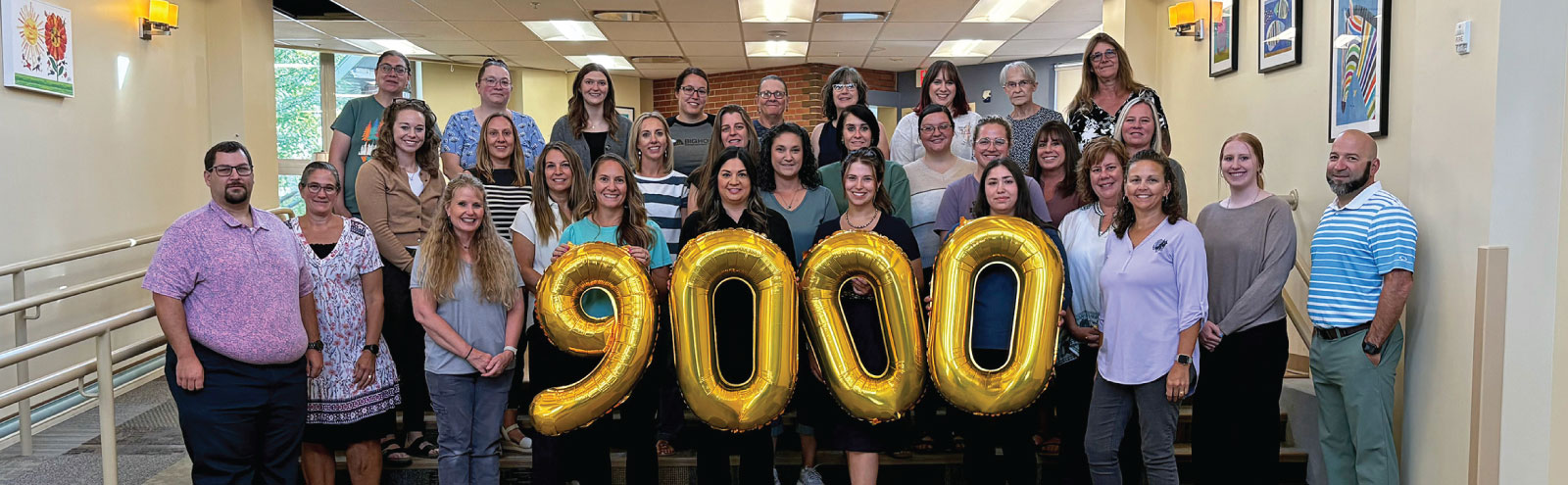 Bighorn Development Center employees and First Federal employees with $9,000 balloons.