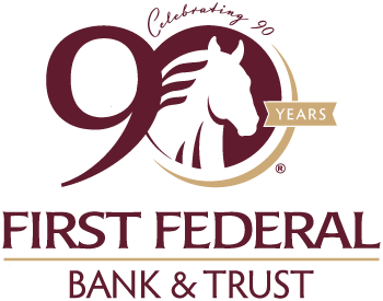 First Federal Bank & Trust celebrating 90 years logo