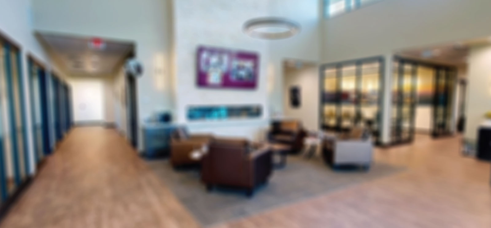 Blurred image of the Billings branch lobby.